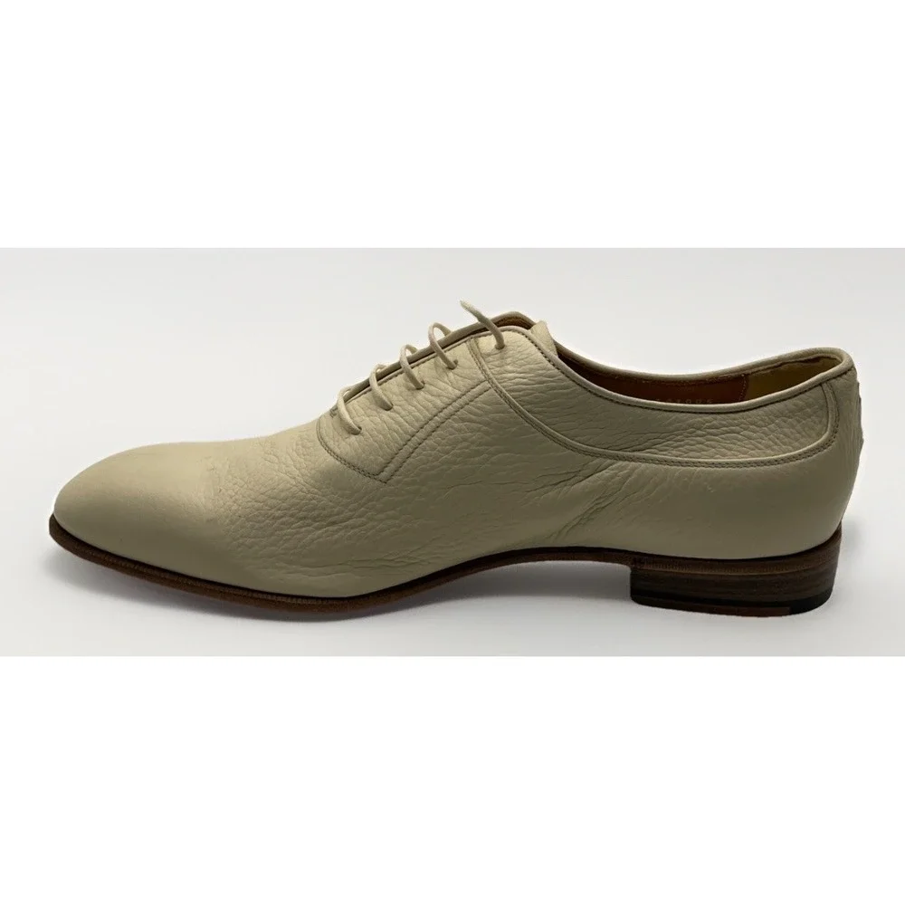 Barrett Ivory‎ Soft Pebbled Leather Lace Up Oxford Dress Shoes Men's Size 7.5 UK